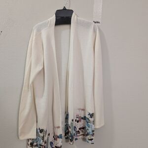 Doncaster Cream Artistic Hem Cashmere Cardigan